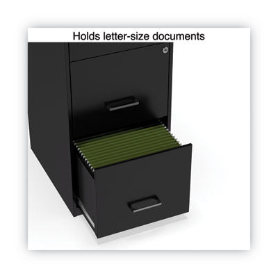 Soho Vertical File Cabinet Black, 3 Drawers: File/File/File, Letter, 14" x 18" x 34.9" Flipcost Flipcost