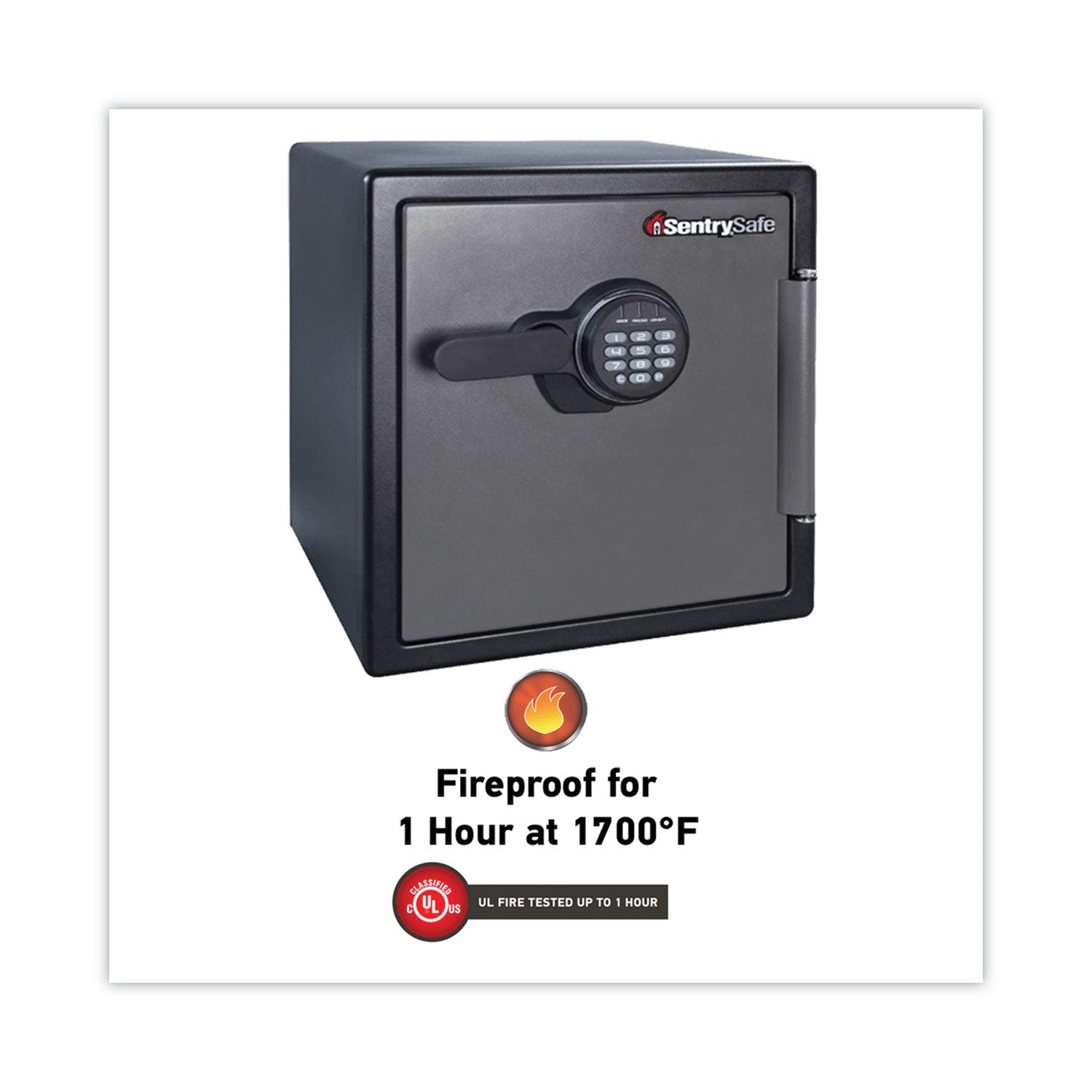 Sentry® Safe Fire-Safe With Digital Keypad Access, 1.23 Cu Ft, 16.38w X 19.38d X 17.88h, Gunmetal