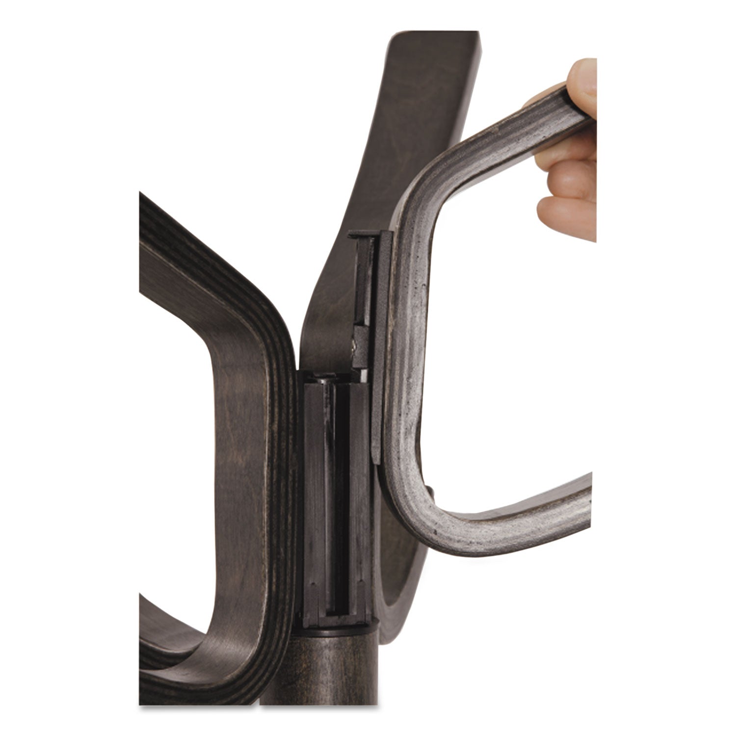 Alba™ Cafe Wood Coat Stand, Ten Peg/five Hook, 21.67w X 21.67d X 69.33h, Espresso Brown