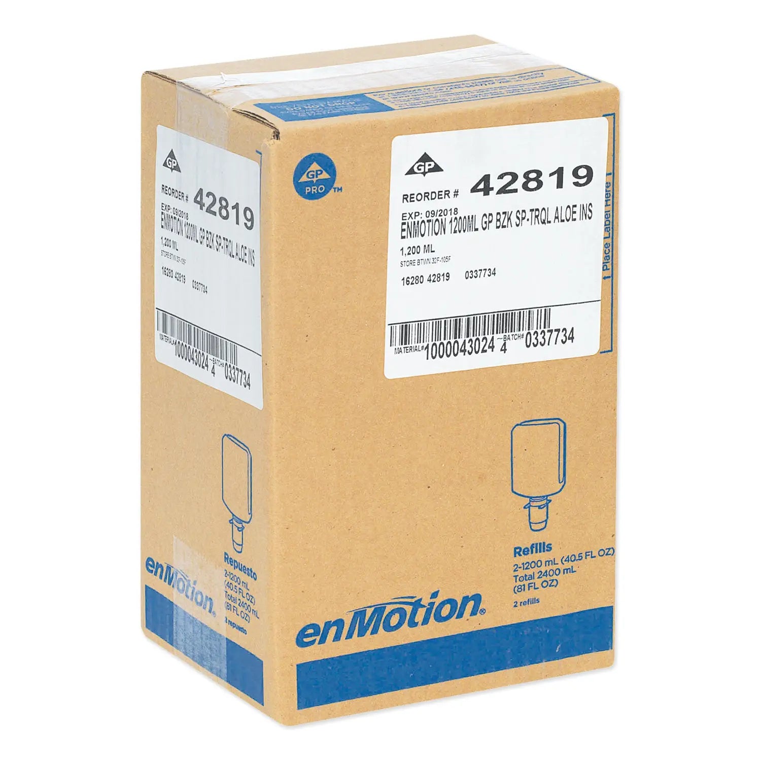 GP enMotion Automated Touchless Antimicrobial Foam Soap Refill, Tranquil Aloe, 1,200 mL Bottle, 2/Carton Georgia Pacific® Professional Flipcost