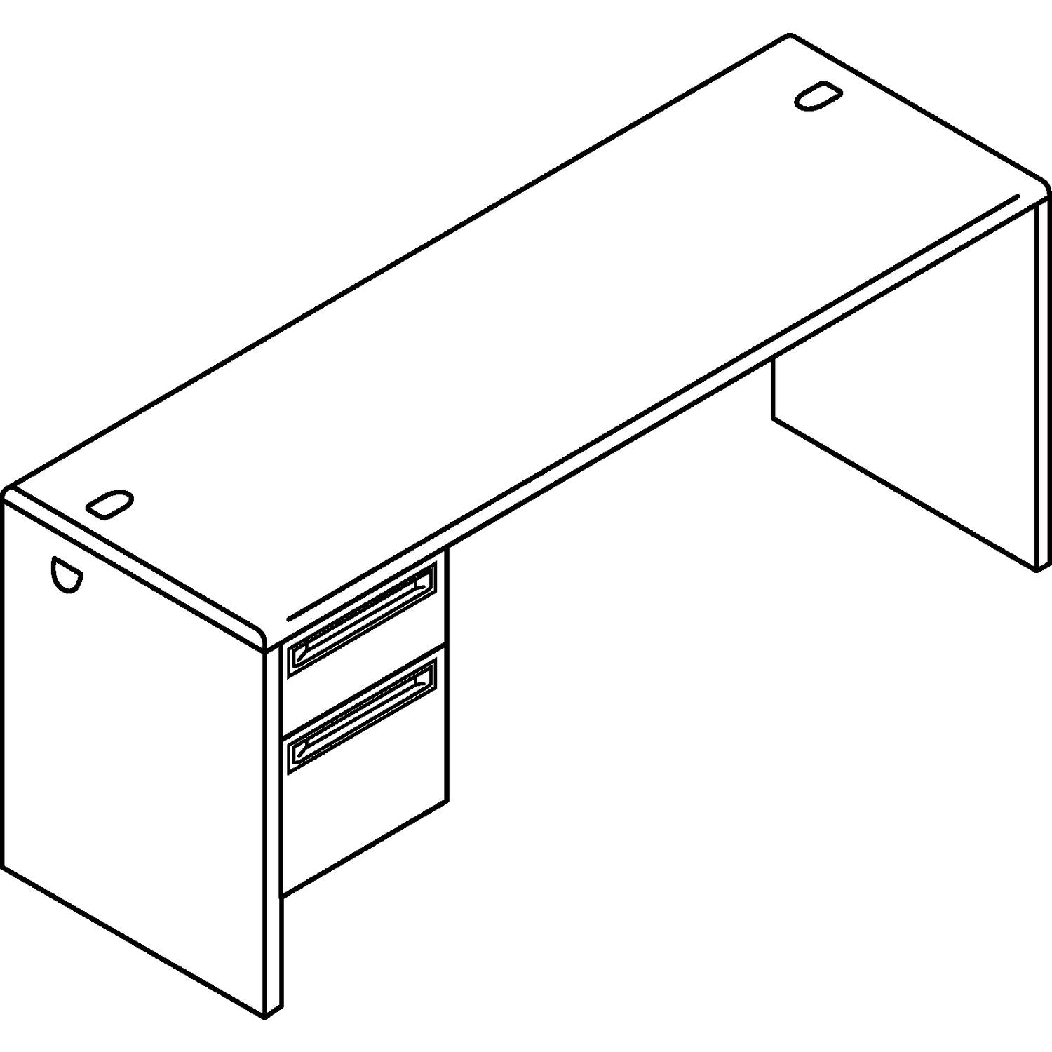 HON® 38000 Series Left Pedestal Credenza, 72w X 24d X 29.5h, Harvest/putty