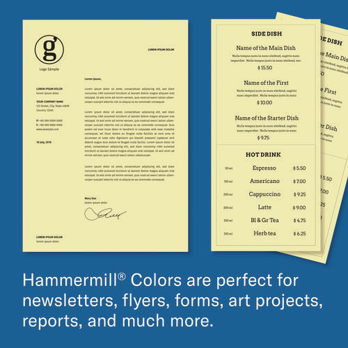 Hammermill® Colors Print Paper, 20 lb Bond Weight, 11 x 17, Canary, 500/Ream