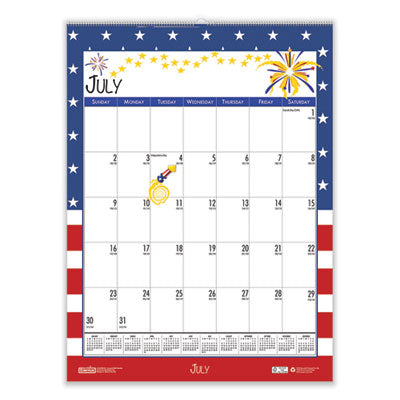 House of Doolittle™ Recycled Seasonal Wall Calendar, Illustrated Seasons Artwork, 12 x 16.5, 12-Month (July to June): 2023 to 2024 Flipcost Flipcost