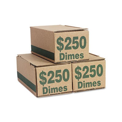 Iconex™ Corrugated Cardboard Coin Storage with Denomination Printed On Side, 8.06 x 3.31 x 3.19, Green Flipcost Flipcost