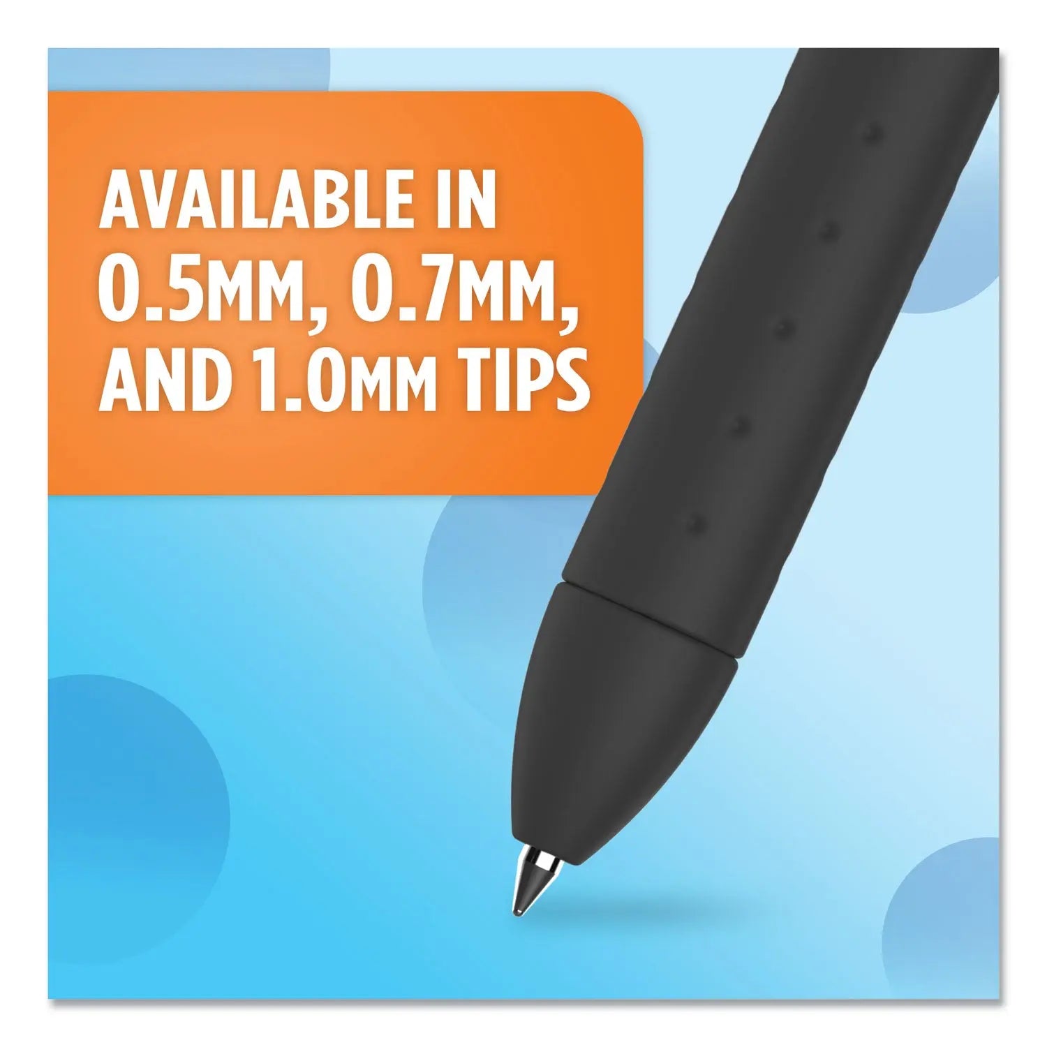 InkJoy Gel Pen, Retractable, Medium 0.7 mm, Black Ink, Black Barrel, Dozen Paper Mate® Flipcost