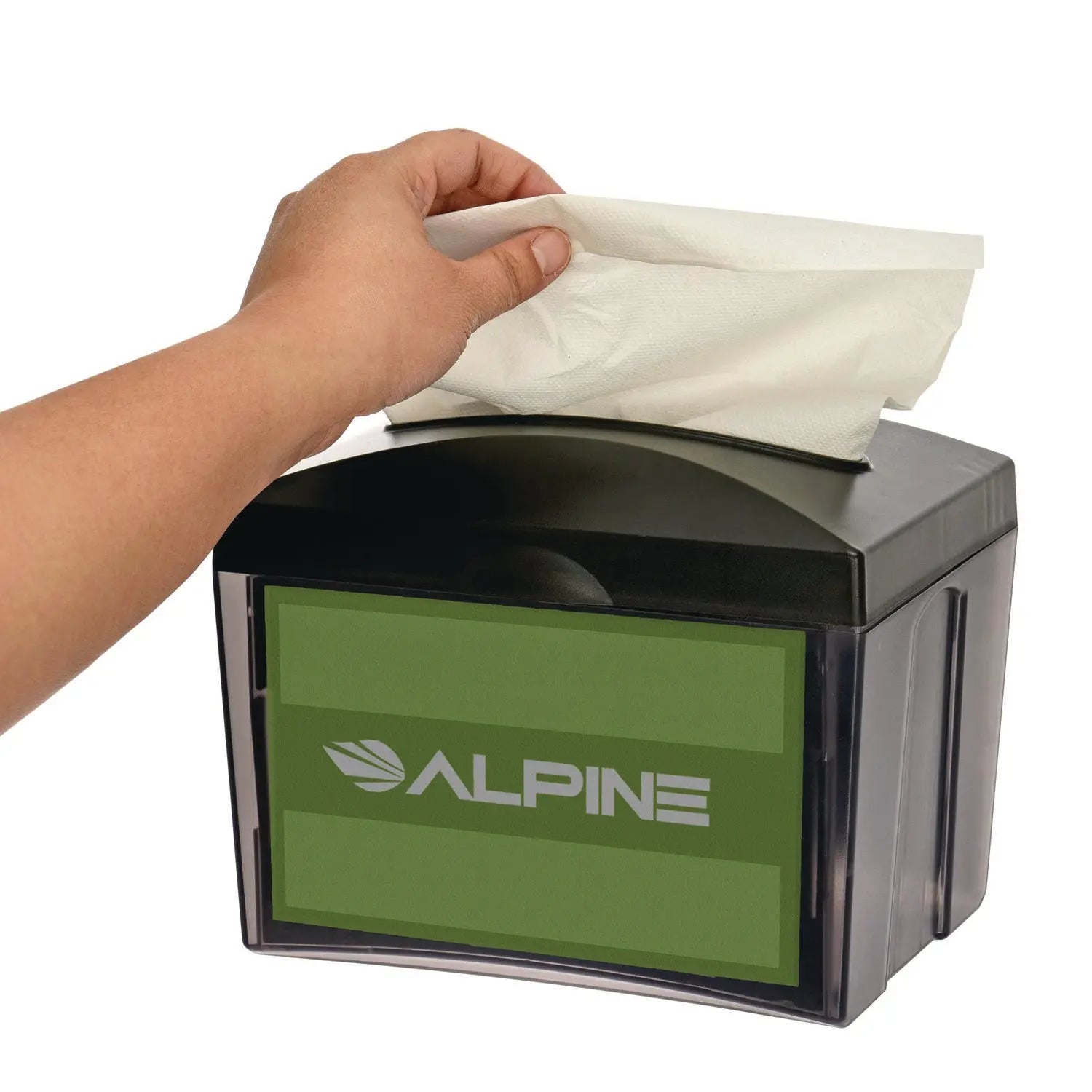 Interfold Table Top Dispenser Napkin Holder, 5.9 x 8 x 6.5, Black Alpine Industries Flipcost