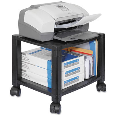 Kantek Height-Adjustable Printer Cart Under-Desk Printer Cart, Plastic, 2 Shelves, 75 lb Capacity, 17" x 13.25" x 14.13", Black Flipcost Flipcost