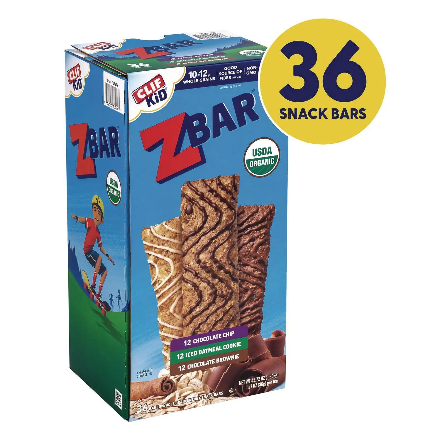 Kid Organic Zbar Granola Bars Variety Pack, Assorted Flavors, 1.27 oz Bar, 36/Carton CLIF® Bar Flipcost