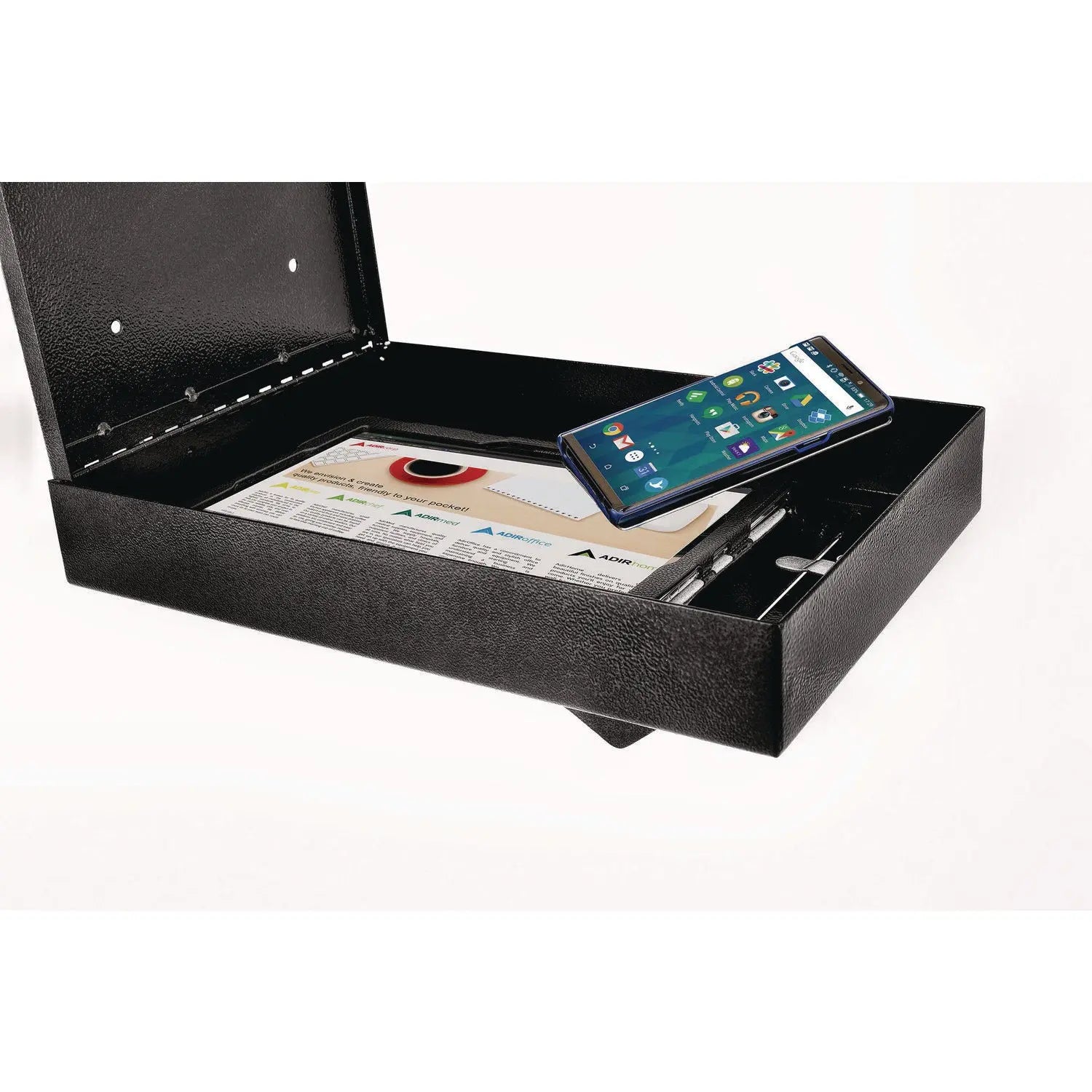 Large Wall Mounted Weatherproof Steel Secure Drop Box, 11 x 2.4 x 16, Black AdirOffice Flipcost