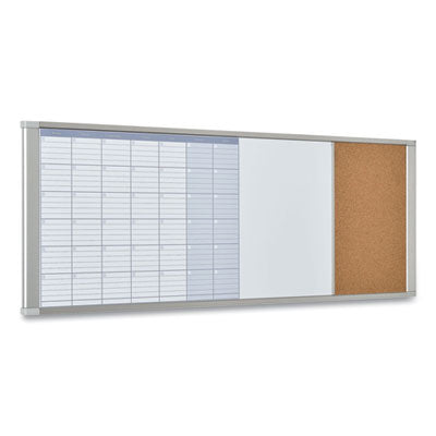 Magnetic Calendar Combo Board, 48 x 18, White Surface, Aluminum Frame Flipcost Flipcost