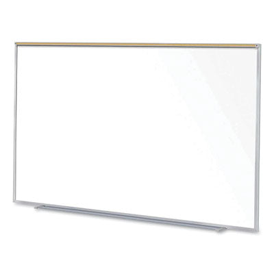 Magnetic Porcelain Whiteboard with Satin Aluminum Frame and Map Rail, 96.53 x 60.47, White Surface Flipcost Flipcost