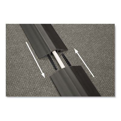 Medium-Duty Floor Cable Cover, 2.63" Wide x 30 ft Long, Black Flipcost Flipcost