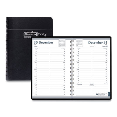 Memo Size Daily Appointment Book with 15-Minute Schedule, 8 x 5, Black Cover, 12-Month (Jan to Dec): 2024 Flipcost Flipcost