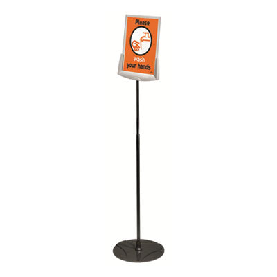 Sherpa Infobase Sign Stand, Acrylic/Metal, 40" to 60" High, Gray Flipcost Flipcost