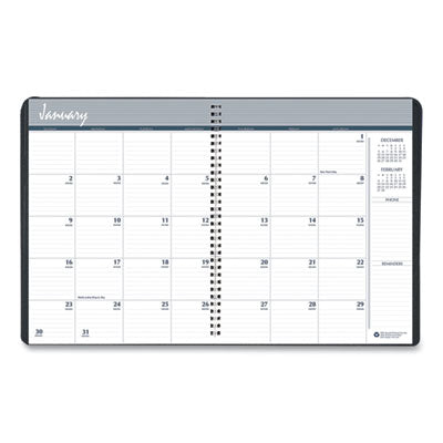 Monthly Hard Cover Planner, 11 x 8.5, Black Cover, 14-Month (Dec to Jan): 2023 to 2025 Flipcost Flipcost