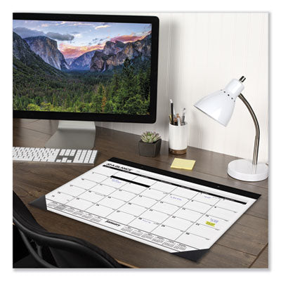 Monthly Refillable Desk Pad, 22 x 17, White Sheets, Black Binding, Black Corners, 12-Month (Jan to Dec): 2024 Flipcost Flipcost