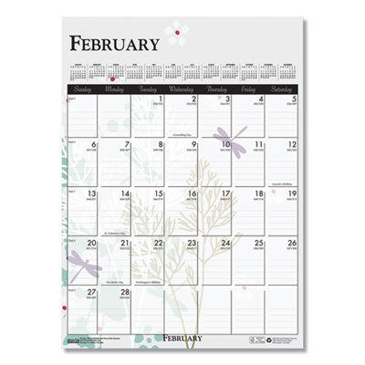 Recycled Wild Flower Wall Calendar, Wild Flowers Artwork, 12 x 16.5, White/Multicolor Sheets, 12-Month (Jan to Dec): 2024 Flipcost Flipcost