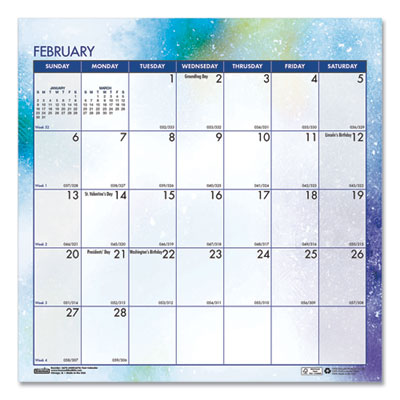 Recycled Cosmos Tent Calendar, Cosmos Artwork, 6 x 6, White/Blue/Multicolor Sheets, 12-Month (Jan to Dec): 2024 Flipcost Flipcost