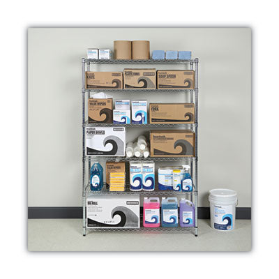 NSF Certified 6-Shelf Medium-Duty Commercial Wire Shelving Kit, 48w x 18d x 72h, Silver Flipcost Flipcost