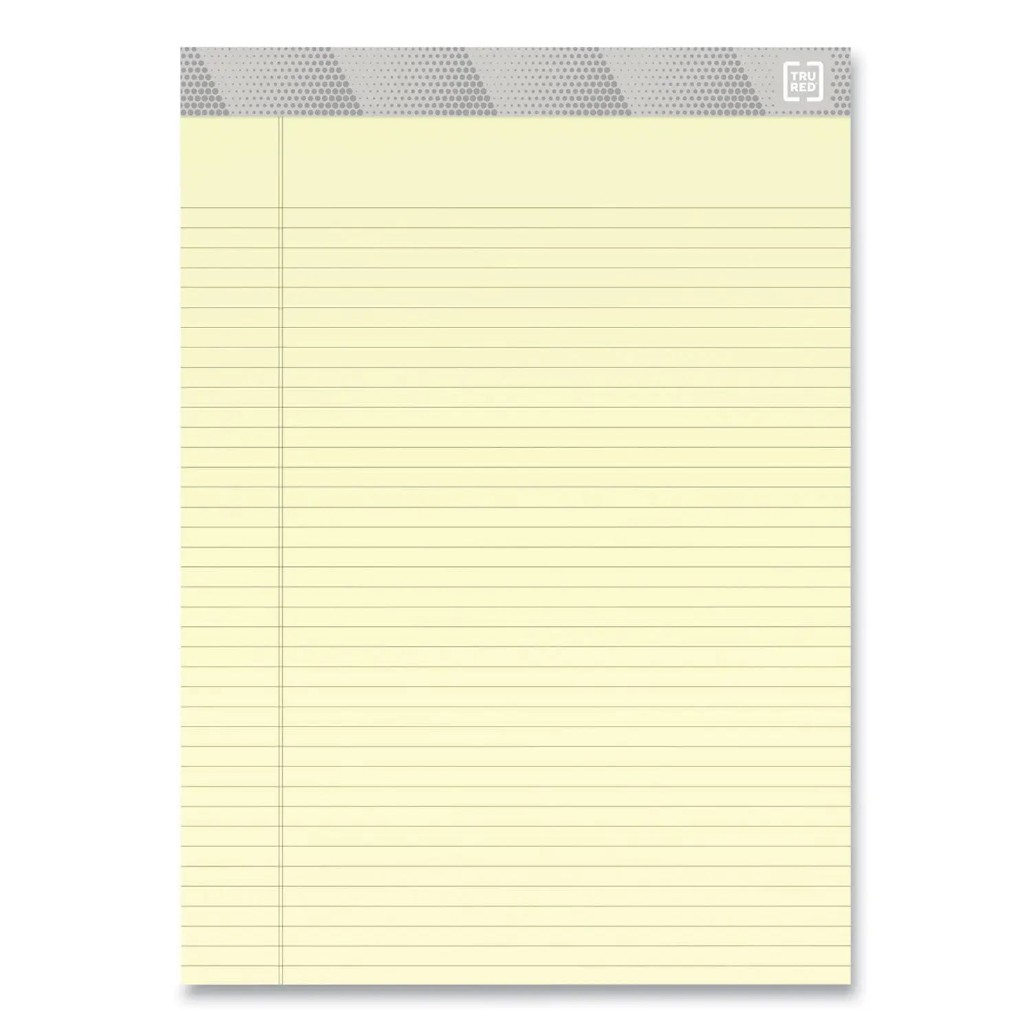 Notepads, Narrow Rule, 50 Canary-Yellow 8.5 x 11.75 Sheets, 12/Pack TRU RED™ Flipcost