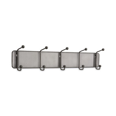 Onyx Black Mesh Wall Rack Hooks 26.75w x 3d x 5.5h, Black Flipcost Flipcost