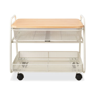Onyx Under Desk Machine Stand Metal, 1 Shelf, 1 Drawer, 1 Bin, 100 lb Capacity, 21" x 16" x 17.5", White Flipcost Flipcost