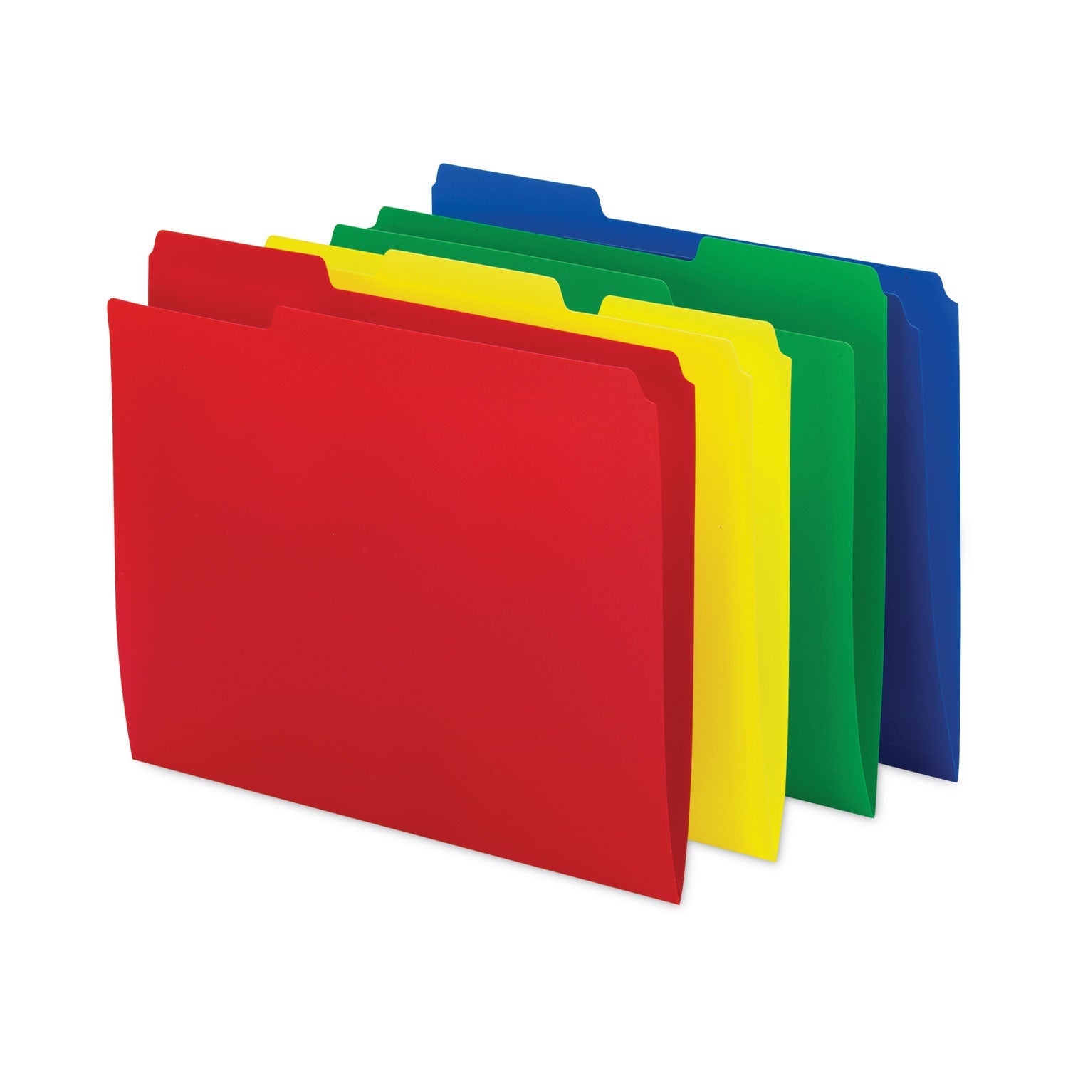 Smead Top Tab Poly Colored File Folders, 1/3-Cut Tabs: Assorted, Letter Size, 0.75" Expansion, Assorted Colors,12/Pack