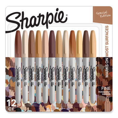 Sharpie® Fine Tip Permanent Marker, Portrait Colors, Fine Bullet Tip, Assorted, 12/Pack Flipcost Flipcost