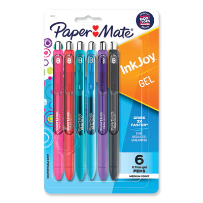 Paper Mate® InkJoy Gel Pen, Retractable, Medium 0.7 mm, Assorted Ink and Barrel Colors, 6/Pack Flipcost Flipcost