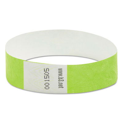 SICURIX® Security Wristbands, Sequentially Numbered, 10" x 0.75", Green, 100/Pack Flipcost Flipcost