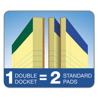 TOPS™ Double Docket Ruled Pads, Pitman Rule Variation (Offset Dividing Line - 3" Left), 100 Canary 8.5 x 11.75 Sheets, 6/Pack Flipcost Flipcost