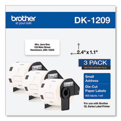 Brother Die-Cut Address Labels, 1.1 x 2.4, White, 800 Labels/Roll, 3 Rolls/Pack Flipcost Flipcost