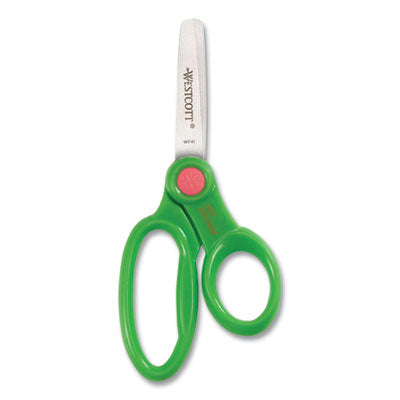 Kids' antimicrobial scissors rounded tip, 5" Long, 2" Cut Length, Assorted Straight Handles, 12/Pack Flipcost Flipcost