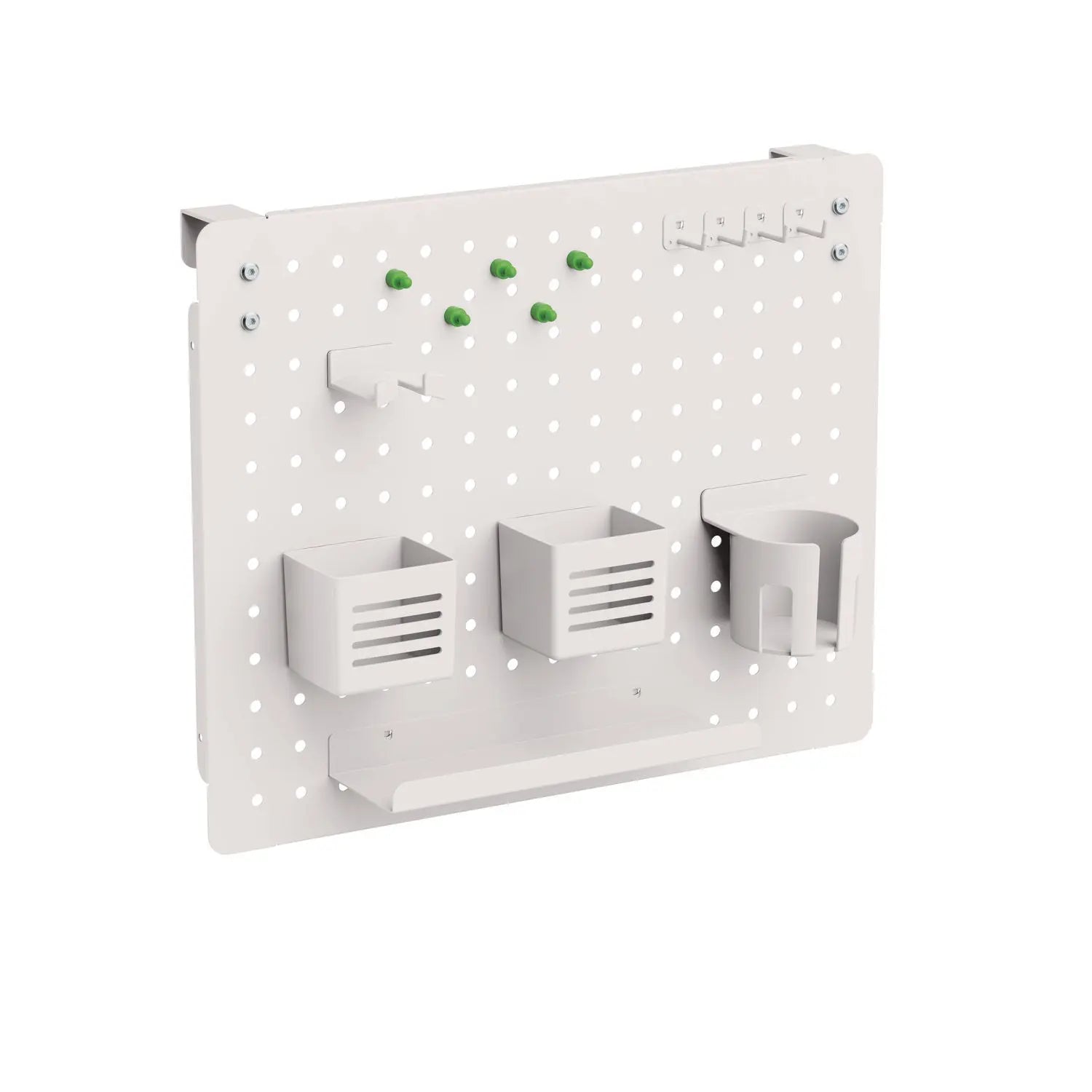 Pegboard Organizer, Three Compartments, 20.58 x 1 x 17, White, Steel Kantek Flipcost