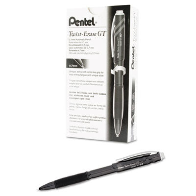 Pentel® Twist-Erase GT Pencils, 0.7 mm, HB (#2), Black Lead, Black Barrel Flipcost Flipcost
