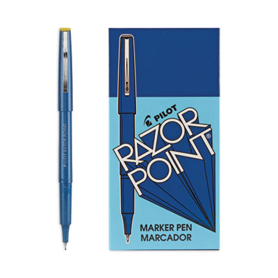 Pilot® Razor Point Fine Line Porous Point Pen, Stick, Extra-Fine 0.3 mm, Blue Ink, Blue Barrel, Dozen Flipcost Flipcost