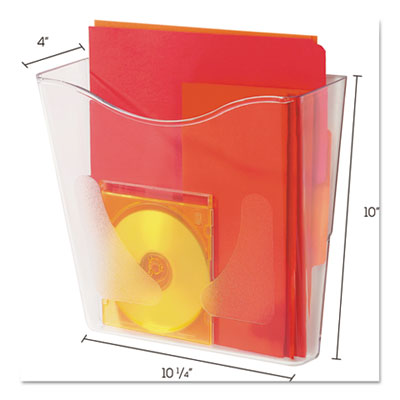 deflecto® Euro-Style DocuPocket Portrait Wall File, A4/Legal/Letter/Magazine/Portfolio Size, 10.25" x 4" x 10", Clear Flipcost Flipcost