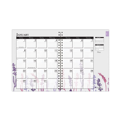 Recycled WildFlower Weekly/Monthly Planner, WildFlower Artwork, 11 x 8.5, Gray/White/Purple Cover, 12-Month (Jan-Dec): 2024 Flipcost Flipcost