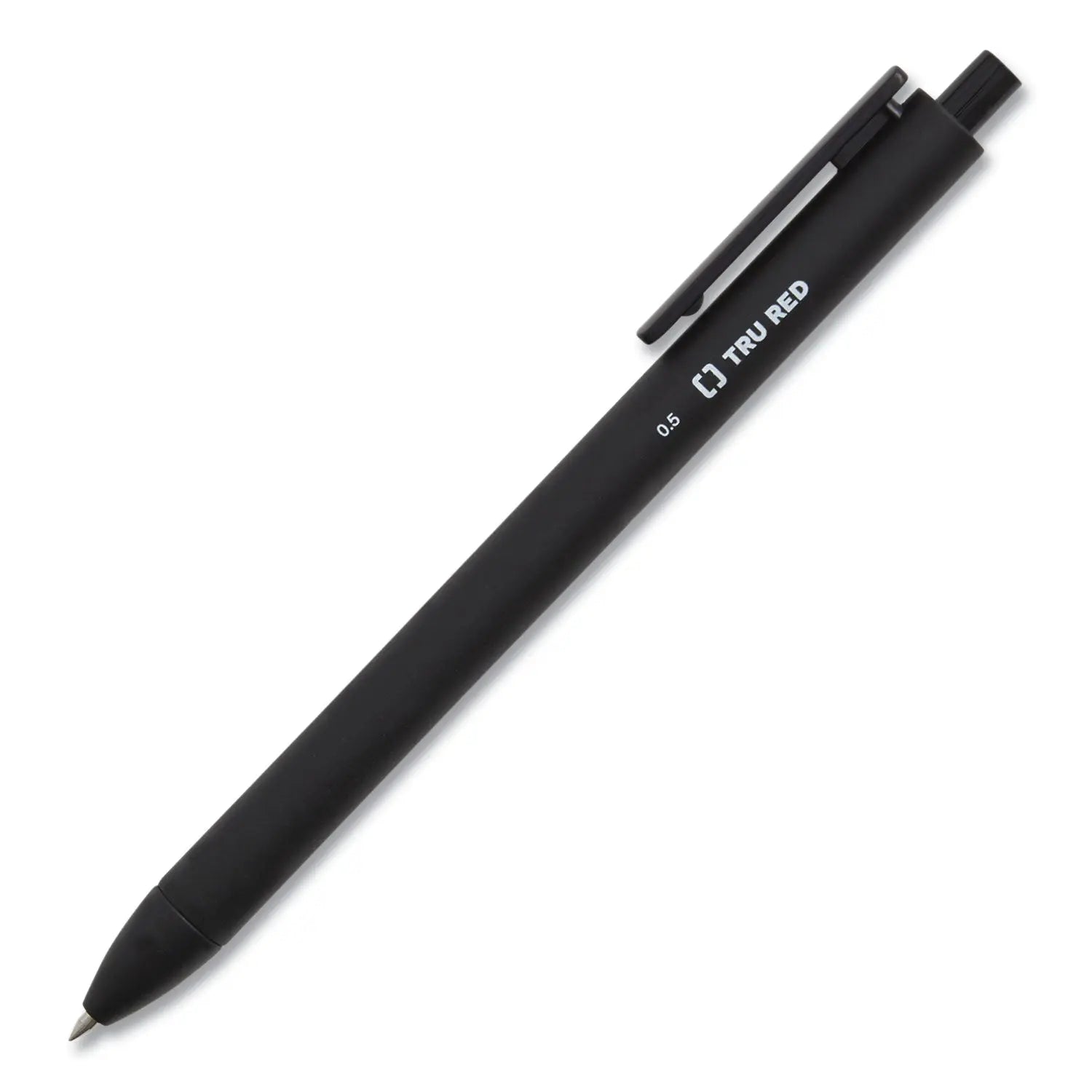 Quick Dry Gel Pen, Retractable, Fine 0.5 mm, Black Ink, Black Barrel, Dozen TRU RED™ Flipcost