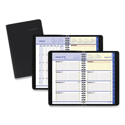 QuickNotes Weekly Block Format Appointment Book, 8.5 x 5.5, Black Cover, 12-Month (Jan to Dec): 2024 Flipcost Flipcost