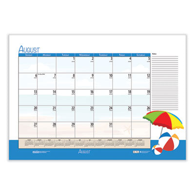 Recycled Academic Desk Pad Calendar, Illustrated Seasons Artwork, 22 x 17, Black Binding, 12-Month (July-June): 2023-24 Flipcost Flipcost
