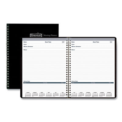 Recycled Meeting Note Planner, 11 x 8.5, Black Cover, 12-Month (Jan to Dec): 2024 Flipcost Flipcost