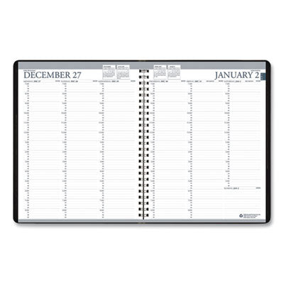Recycled Professional Weekly Planner, 15-Minute Appts, 11 x 8.5, Black Wirebound Soft Cover, 12-Month (Jan to Dec): 2024 Flipcost Flipcost