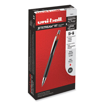 uniball® Jetstream Retractable Hybrid Gel Pen, Bold 1 mm, Red Ink, Black/Silver/Red Barrel Flipcost Flipcost