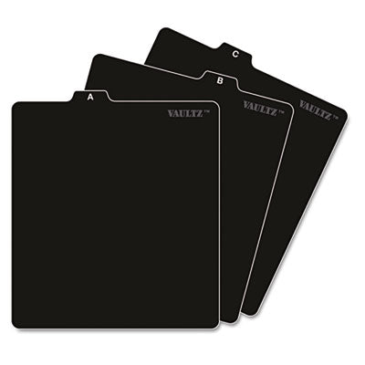 A-Z CD File Guides Top Tab, 1/3-Cut, A to Z, 5 x 5.75, Black, 26/Set Flipcost Flipcost