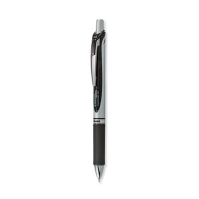 Pentel® EnerGel RTX Gel Pen, Retractable, Extra-Fine 0.3 mm, Black Ink, Black/Silver Barrel, Dozen Flipcost Flipcost