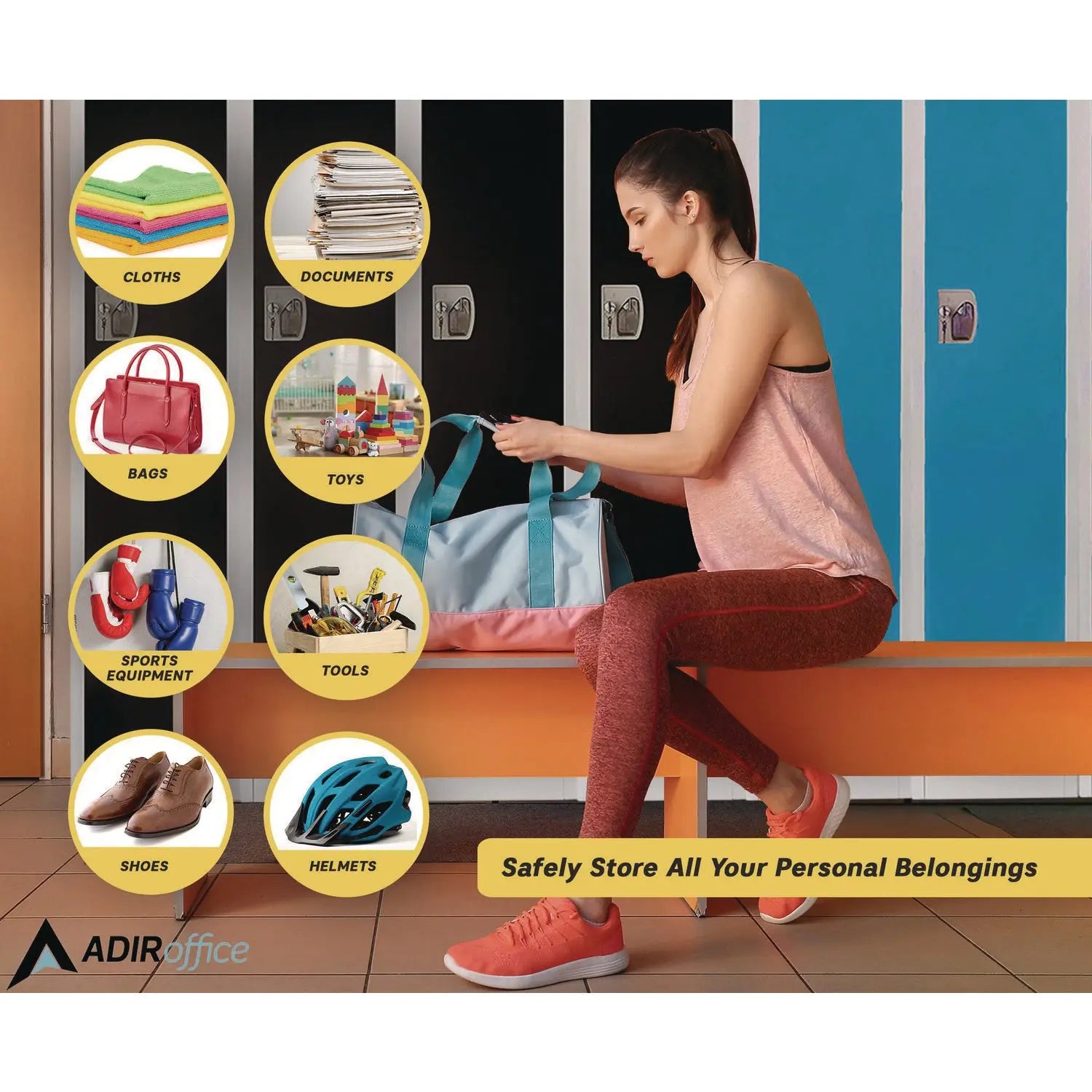 Steel Storage Locker, 1 Compartment, 12 x 12 x 72, Blue AdirOffice Flipcost