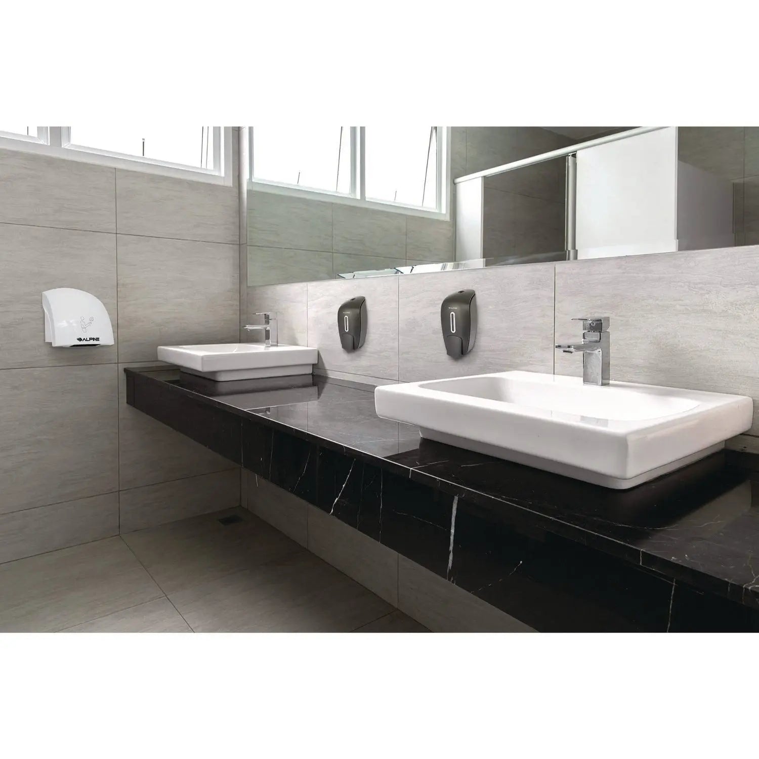 Surface Mounted Soap and Hand Sanitizer Dispenser, 27 oz, 4.1 x 4.6 x 9.6, Gray Alpine Industries Flipcost