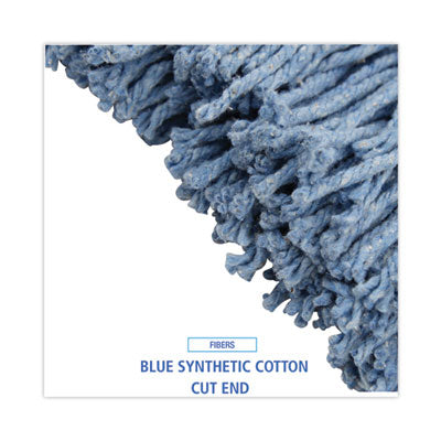 Boardwalk® Mop Head Standard, Cotton/Synthetic Fiber, Cut-End, #16., Blue Flipcost Flipcost