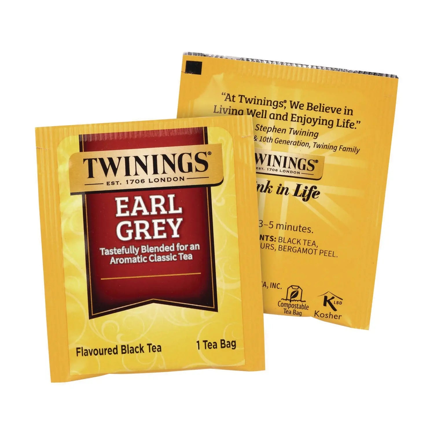 Tea Bags, Earl Grey, Individually Wrapped, 100/Carton TWININGS® Flipcost